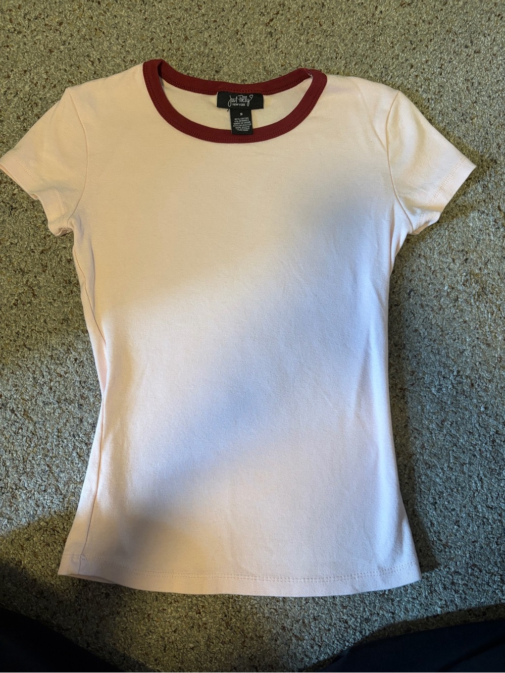 Light Pink Tee with Red Trim Size Small